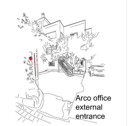 Sketch of the Arco office entrance
